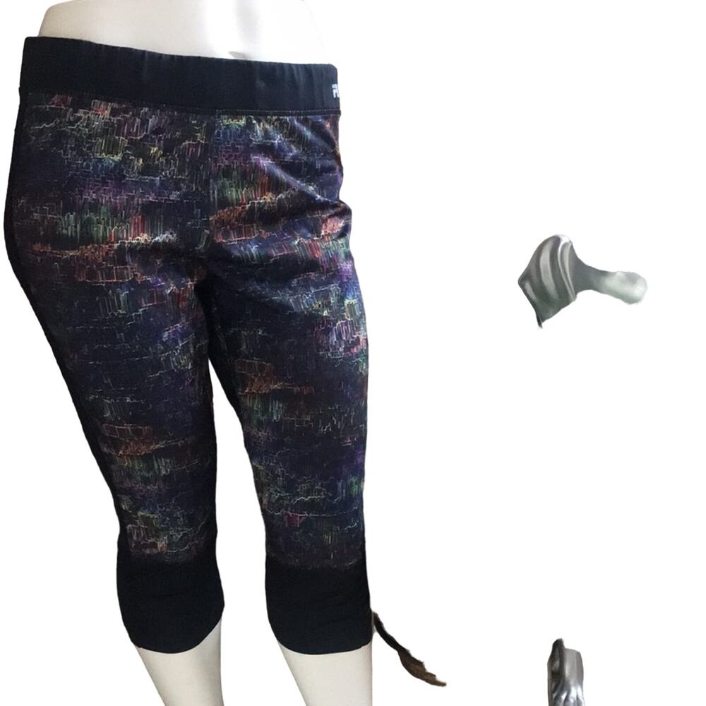 FILA Sport Multicolored Cropped Black Active Leggings Women's Size 1X